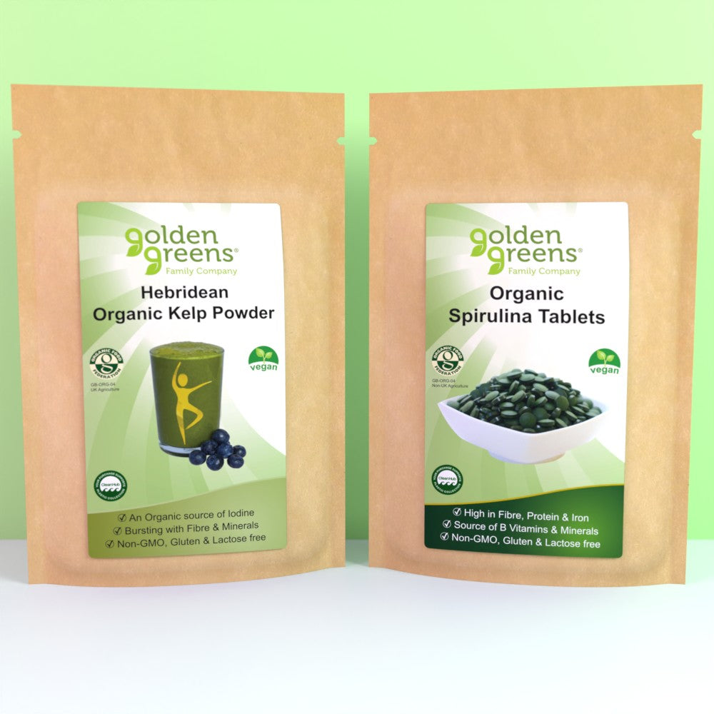 Organic Kelp Powder & Spirulina tablets