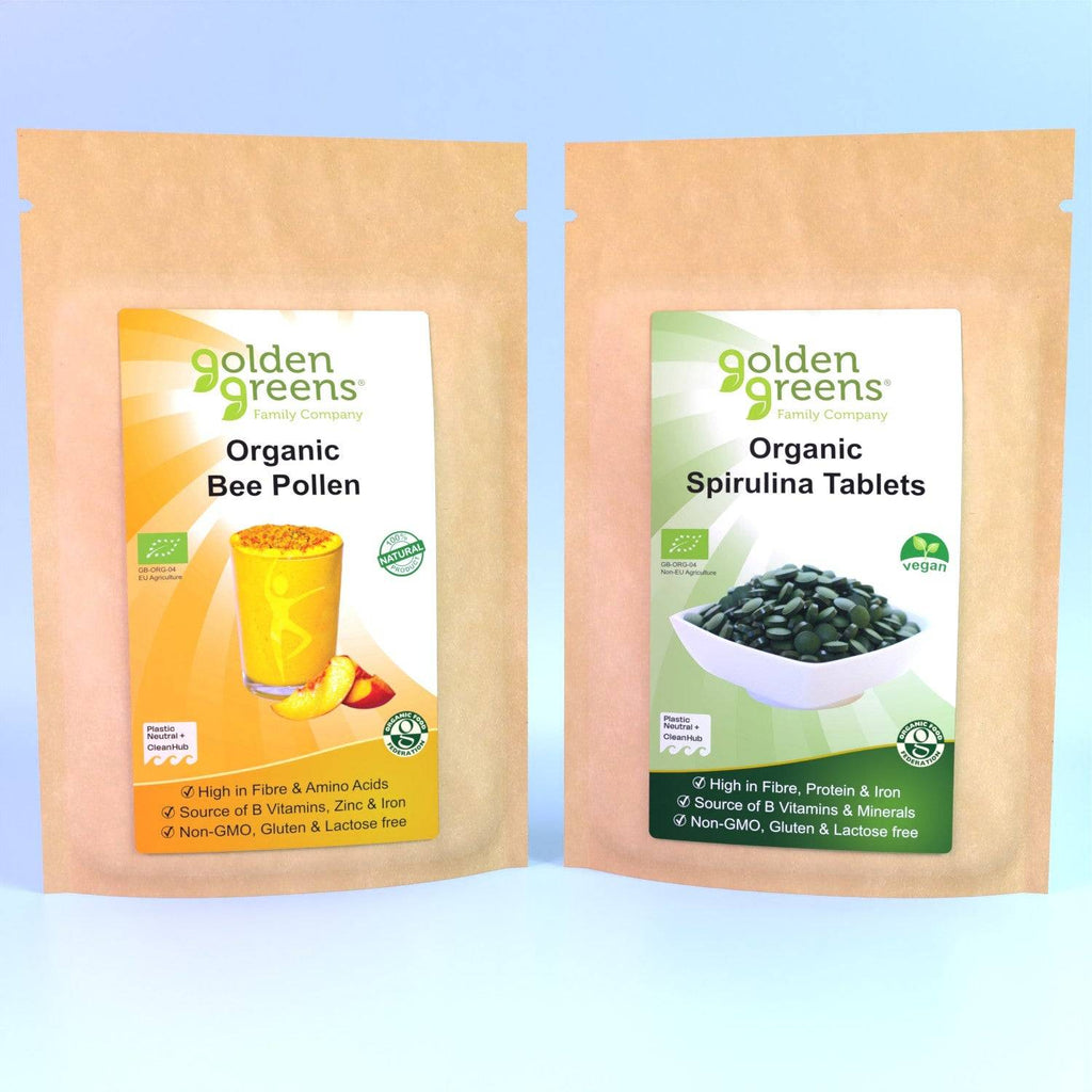 Organic Bee Pollen and Spirulina tablets