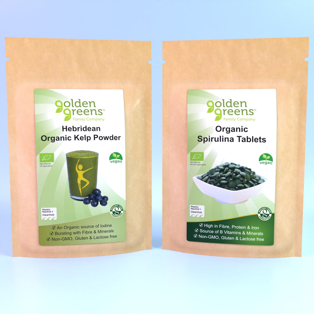 Organic Kelp Powder & Spirulina tablets